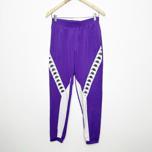 KAPPA 222 Banda Bawon Track Pants grape Purple women's XS elastic logo pull on - Picture 2 of 6